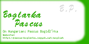 boglarka pascus business card